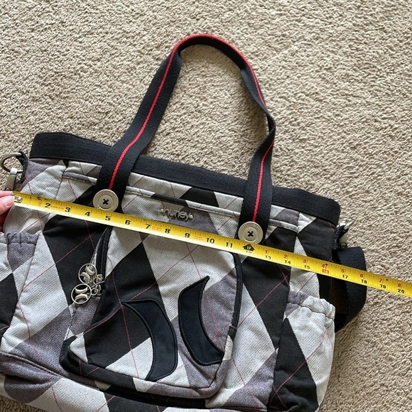 Vintage Hurley Messanger Laptop Bag Plaid Retro Office City Commuter Tote Large - Picture 15 of 16